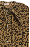 Leopard print shirt dress with Tie neck