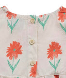 Organic Cotton Flower Dress and Bloomers Ecru